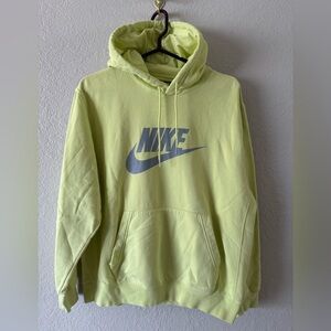 Nike Sportswear Club Yellow Limelight Pullover Hoodie Sweatshirt Men’s L Logo